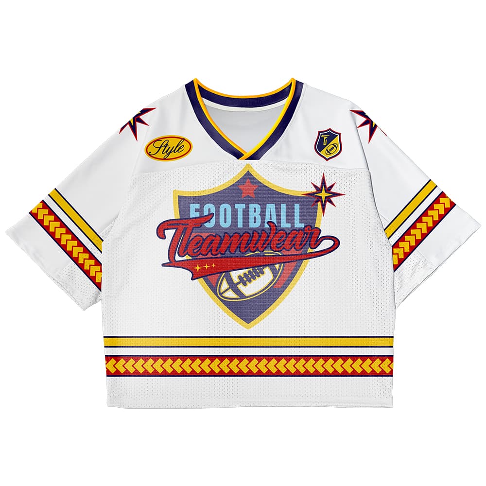 Custom Gold Athletic Oversized Football Jersey Retro Street Fashion T-shirt