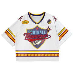 Custom Gold Athletic Oversized Football Jersey Retro Street Fashion T-shirt