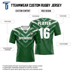 Custom Emerald Pro Match Rugby Jersey