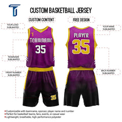 Custom Violet Mariner Adult Youth Basketball Jersey Set