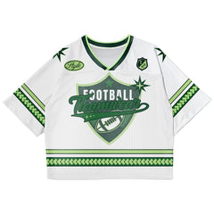 Custom Green Athletic Oversized Football Jersey Retro Street Fashion T-shirt