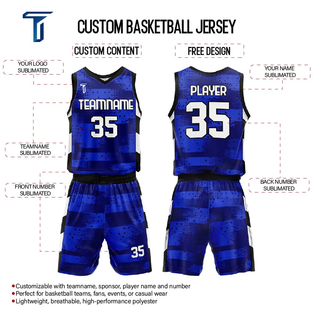 Custom Blue Photon Adult Youth Basketball Jersey Set