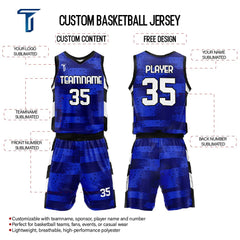 Custom Blue Photon Adult Youth Basketball Jersey Set
