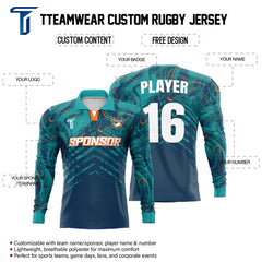 Custom Stealth Long Sleeve Rugby Social Jersey