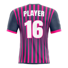 Custom Plum Red Stripe Club Match Rugby Jersey