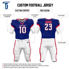 Navy Blue American Football Jersey & White Integrated Pants custom content