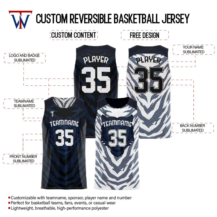 Wolf Custom Reversible Basketball Jersey