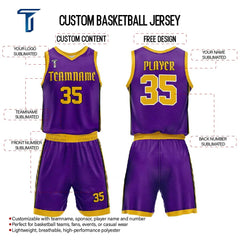 Custom Royal Classic Adult Youth Basketball Jersey Set