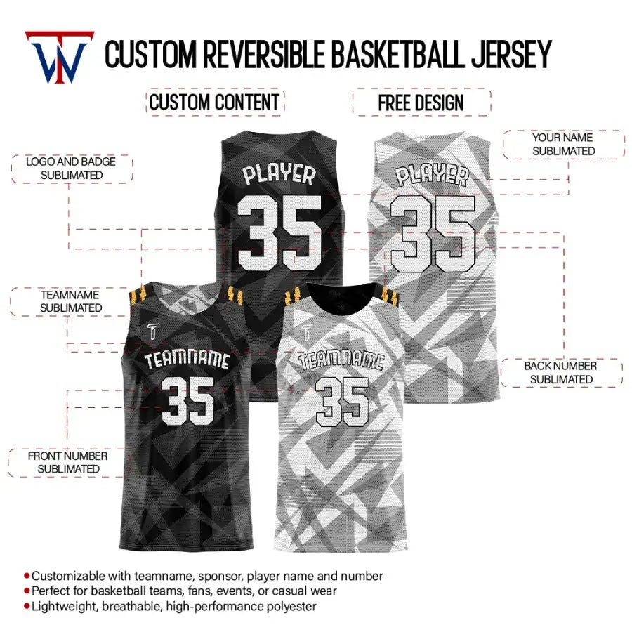 Geometry Custom Reversible Basketball Jersey