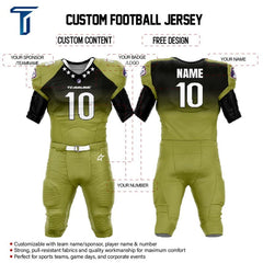 Custom Olive Gradient American Football Jersey & Green Integrated Pants