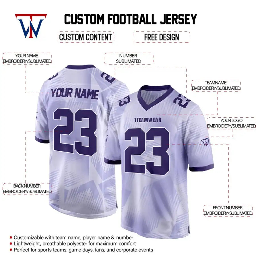 Custom Elite Violet Authentic Football Jersey