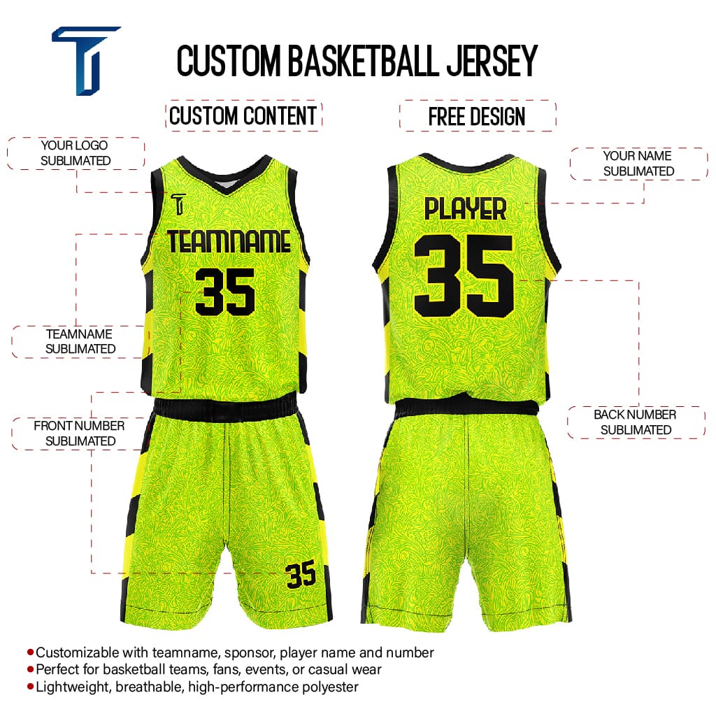 Custom Vine Adult Youth Basketball Jersey Unifrom Set