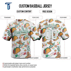 Custom Tacos Full Button Mexico Baseball Jersey