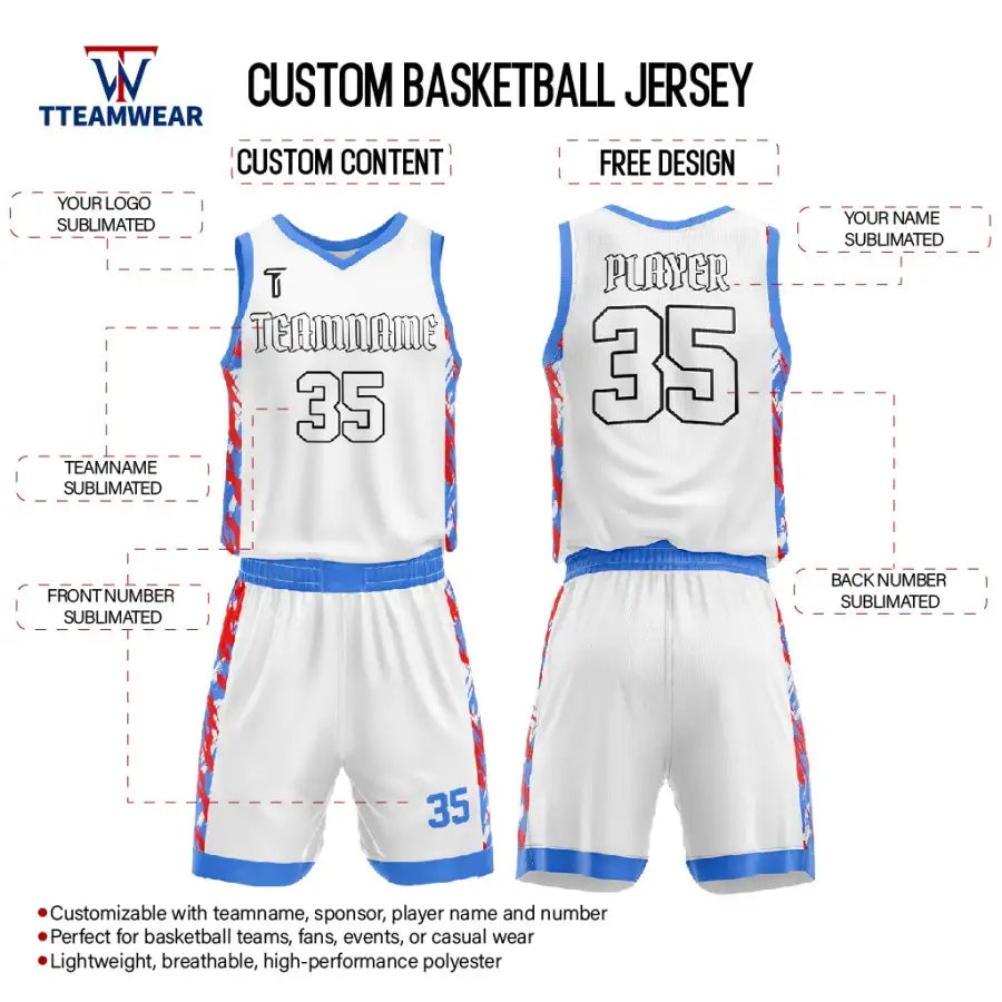 Custom Brush Stripe Basketball Jersey Uniform