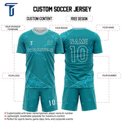 Spider Webs Custom Team Adult Youth Blue Soccer Jersey Set
