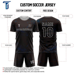 Spider Webs Custom Team Adult Youth Brown Soccer Jersey Set