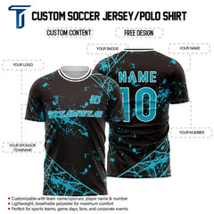 Spider Webs Custom Team Adult Youth Black Soccer Jersey