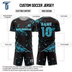 Spider Webs Custom Team Adult Youth Black Soccer Jersey Set