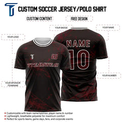 Spider Webs Custom Team Adult Youth Dark Red Soccer Jersey