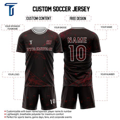 Spider Webs Custom Team Adult Youth Dark Red Soccer Jersey Set