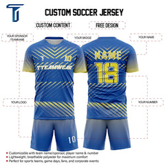 Pioneer Custom Team Adult Youth Blue Soccer Jersey Set