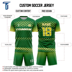 Pioneer Custom Team Adult Youth Green Soccer Jersey Set