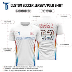 Iridescent Custom Team Adult Youth White Soccer Jersey