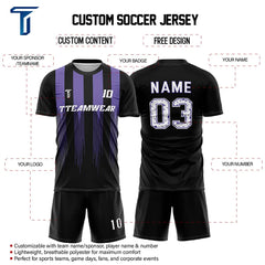 Violet Stripes Custom Team Adult Youth Soccer Jersey Set