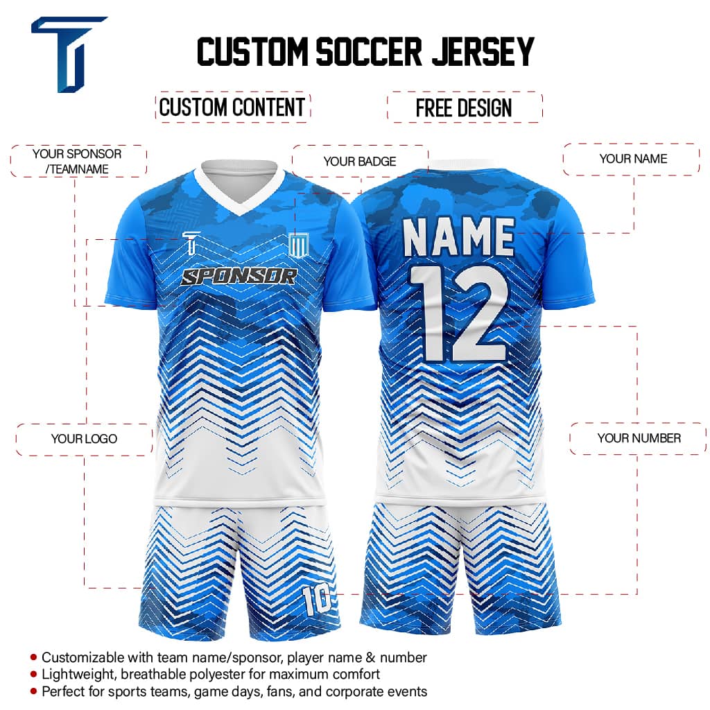 Chevron Custom Team Soccer Jersey Set