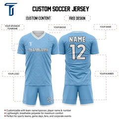Custom Blue Diamond Team Soccer Jersey Uniform Set