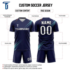 Custom Blue Aurora Team Soccer Jersey Uniform Set
