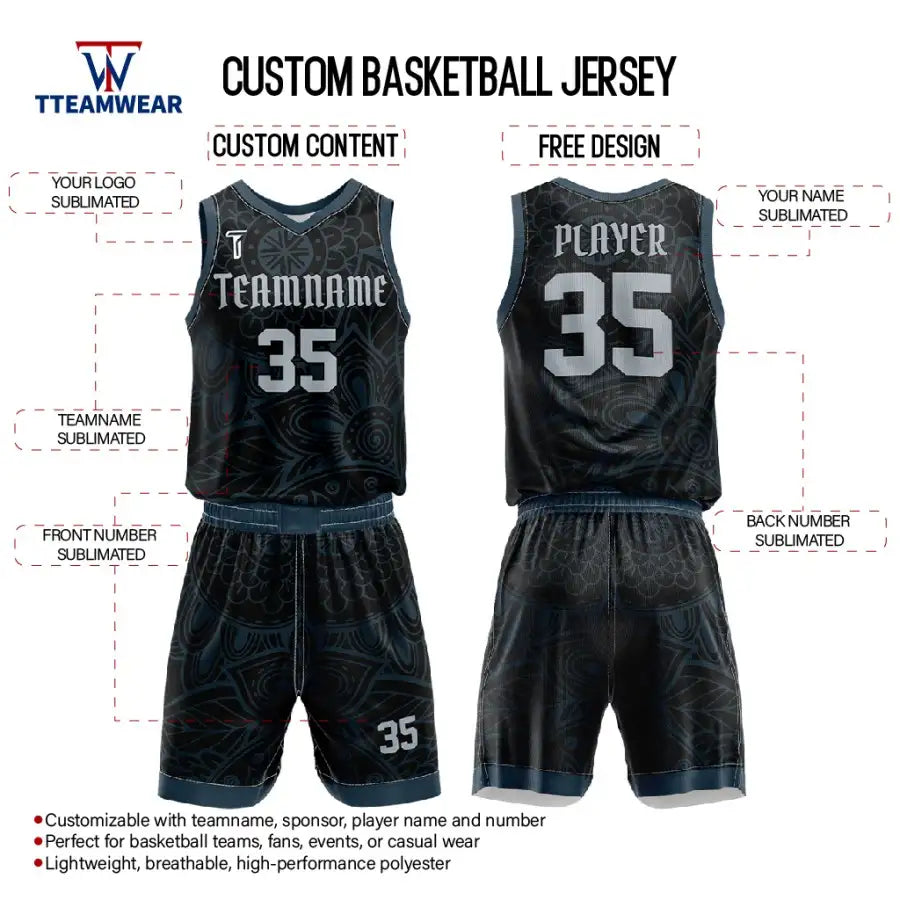 Custom Darkness Basketball Jersey Uniform