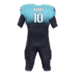 Custom Blue Gradient American Football Jersey & Navy Integrated Pants