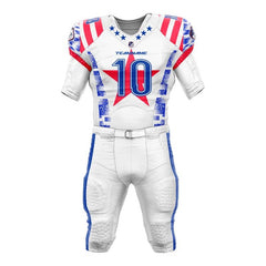 Custom National Flag American Football Jersey & White Integrated Pants