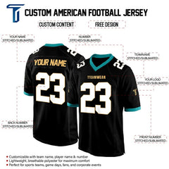 Custom Black White-Gold Authentic Football Jersey
