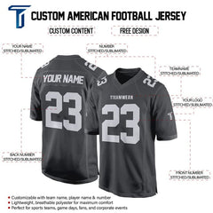 Custom Black-Grey Authentic Football Jersey