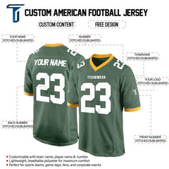 Custom Viridian-White Authentic Football Jersey
