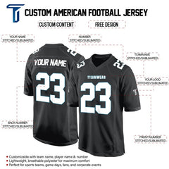 Custom Black-White Authentic Football Jersey