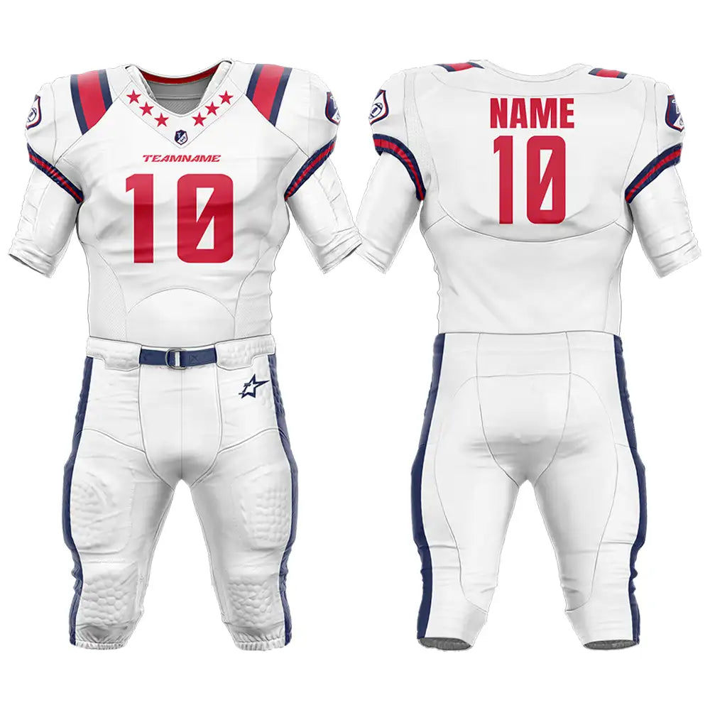 Custom Orange-White American Football Jersey & Stripe Integrated Pants