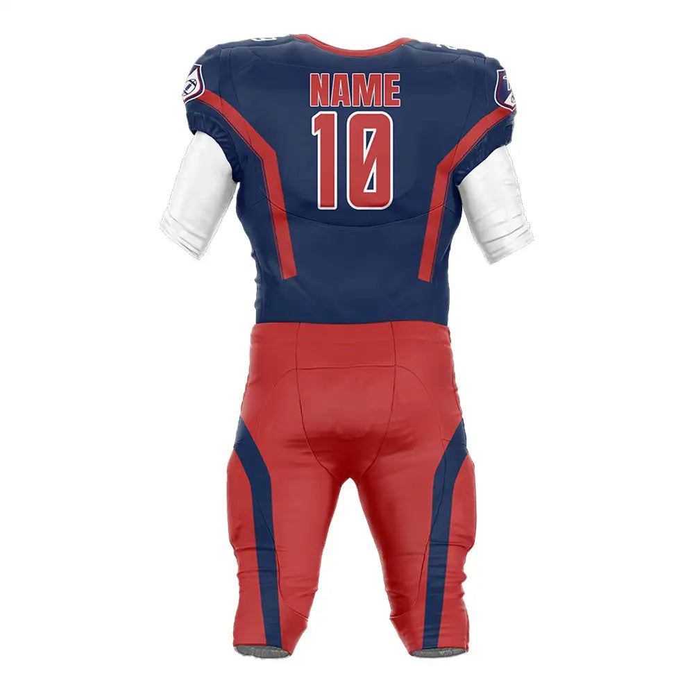 Custom Red-Blue American Football Jersey & Waves Integrated Pants