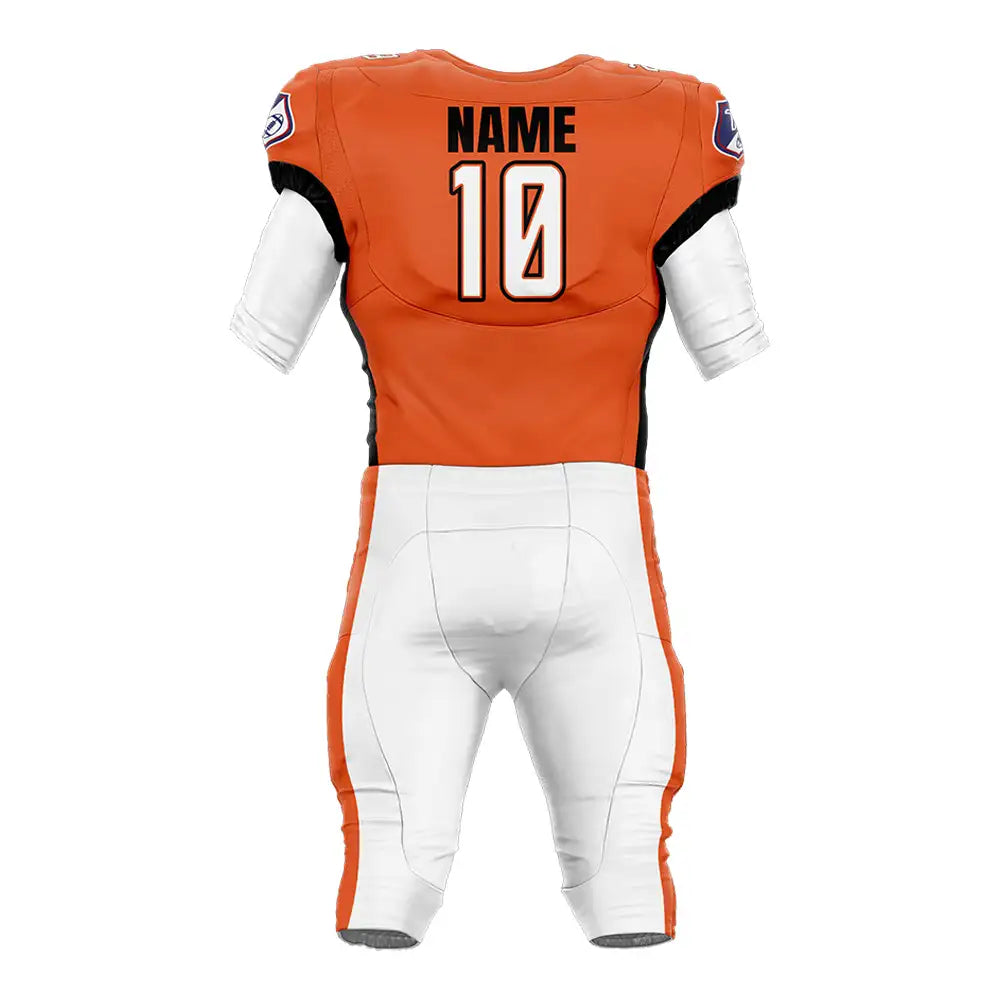 Custom Orange-Black American Football Jersey & Stripe Integrated Pants