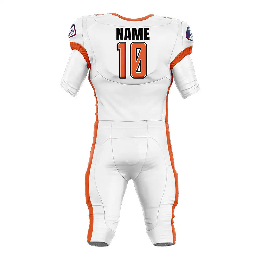 Custom Orange-White American Football Jersey & Stripe Integrated Pants
