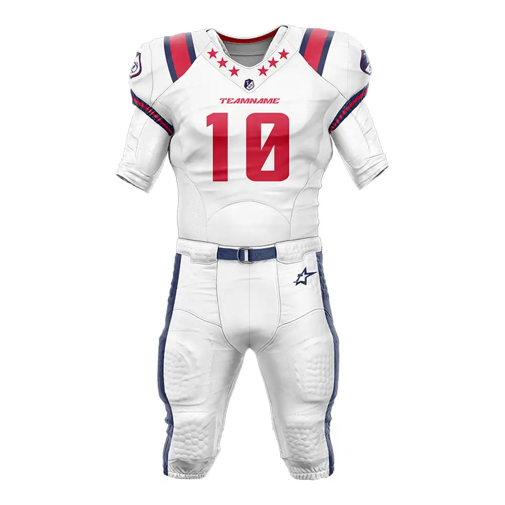 Custom Orange-White American Football Jersey & Stripe Integrated Pants