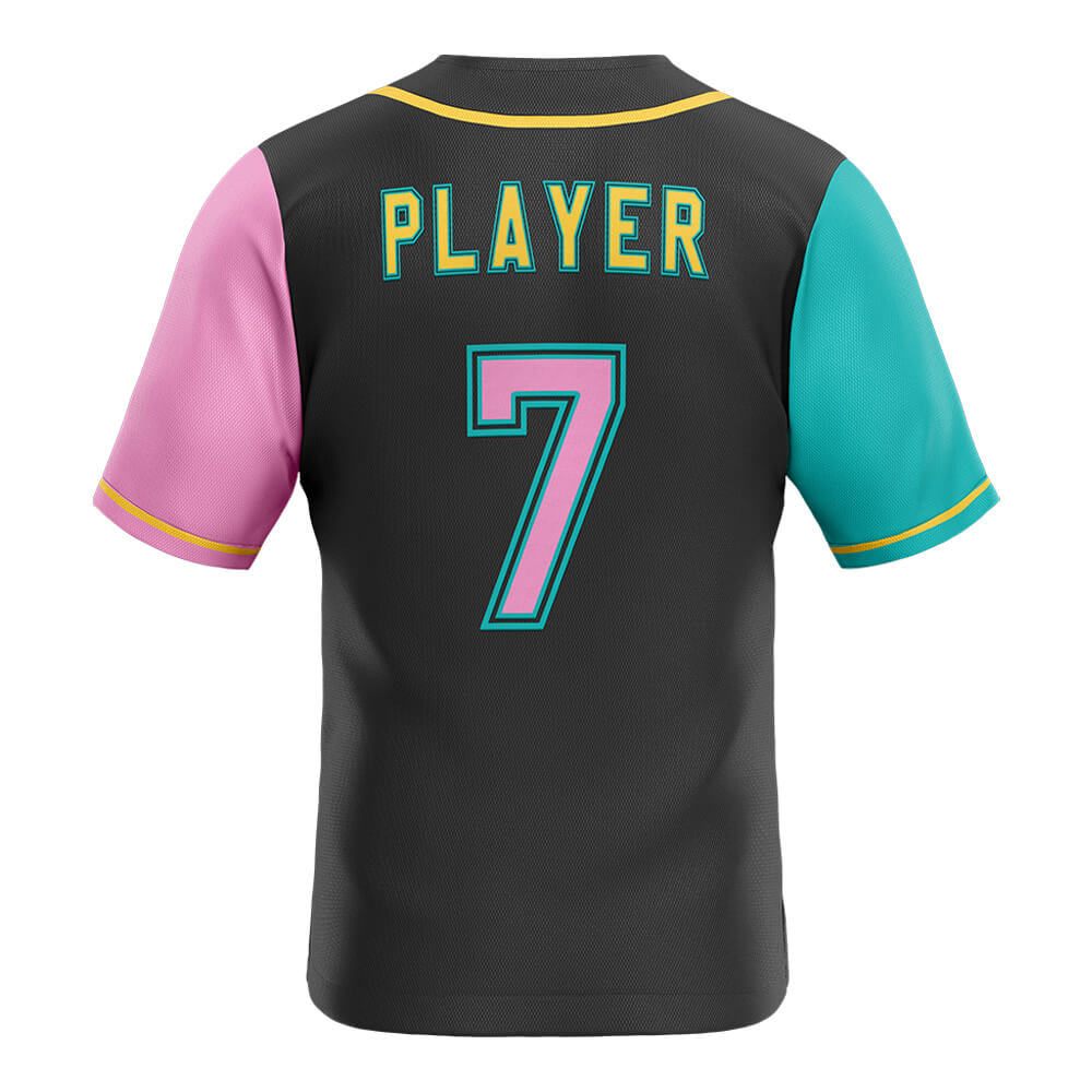 Colorblock Custom Baseball Jersey 3D back
