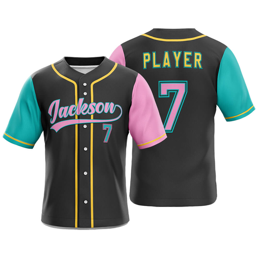 Colorblock Custom Baseball Jersey 3D effect