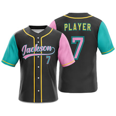 Colorblock Custom Baseball Jersey 3D effect