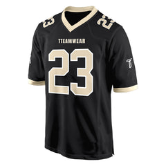 Custom Black Khaki-White Authentic Football Jersey 3D front view