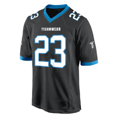 Custom Black White-Blue Authentic Football Jersey 3D front view