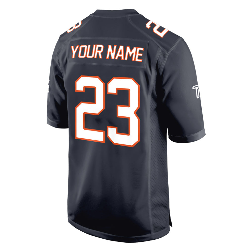 Custom Black White-Red Authentic Football Jersey 3D back view