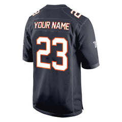 Custom Black White-Red Authentic Football Jersey 3D back view
